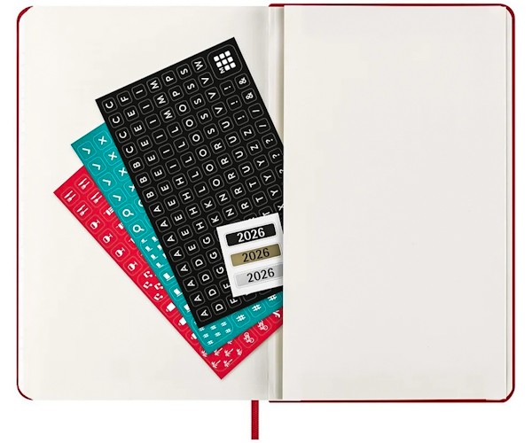 Щотижневик з місцем для записів Moleskine на 2026 рік середній 13 х 21 см червоний