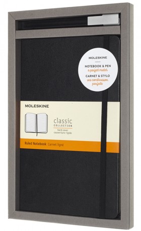 Подарунковий набір Moleskine середній 13 х 21 см чорний у прозорому боксі