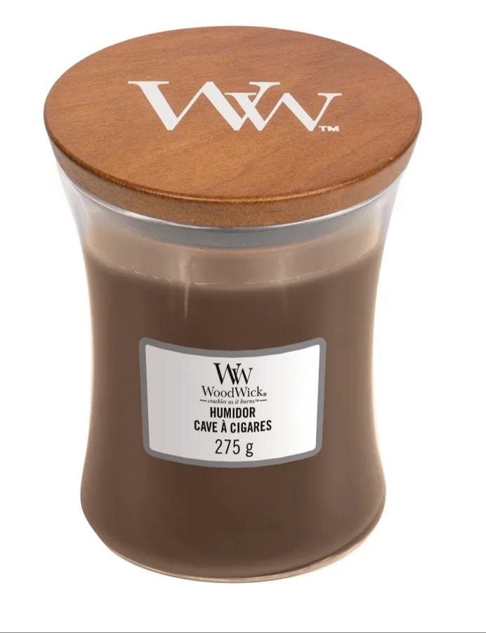 Ароматична свіча WoodWick Medium Humidor cave a cigares 275 г