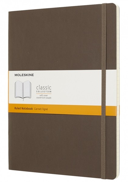 Блокнот Moleskine Classic великий 19 x 25 см в лінію коричневий м'який