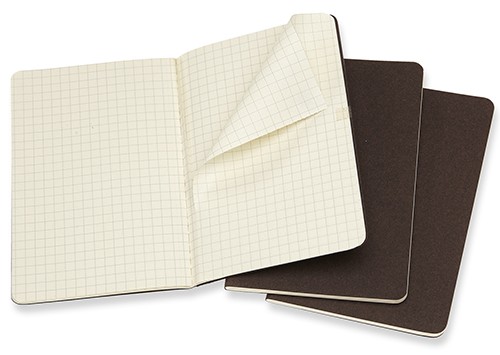 Набір зошитів Moleskine Cahier кишеньковий 9 х 14 см в клітинку коричневий