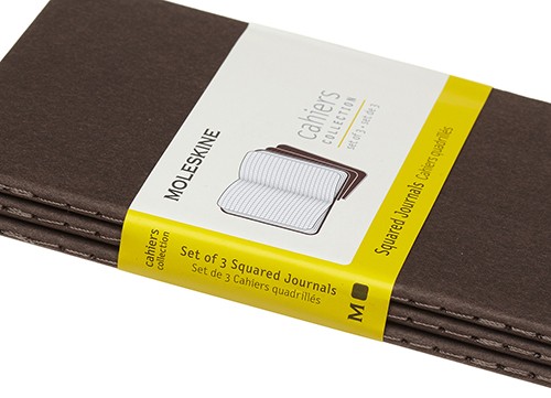 Набір зошитів Moleskine Cahier кишеньковий 9 х 14 см в клітинку коричневий