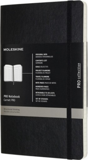 Блокнот недатований Moleskine PRO м'який середній 13 х 21 см чорний