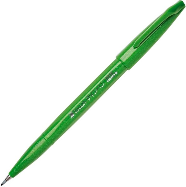 Ручка Pentel Brush Sign Pen Tip зелена гнучкий наконечник 