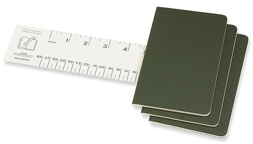 Набір зошитів Moleskine Cahier кишеньковий 9 х 14 см в клітинку зелений 