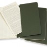 Набір зошитів Moleskine Cahier кишеньковий 9 х 14 см в клітинку зелений 