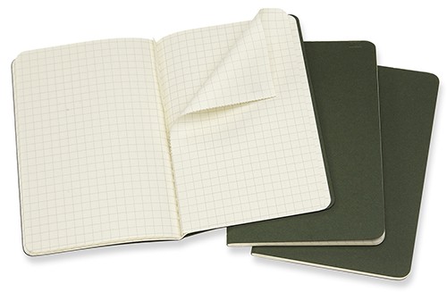 Набір зошитів Moleskine Cahier кишеньковий 9 х 14 см в клітинку зелений 