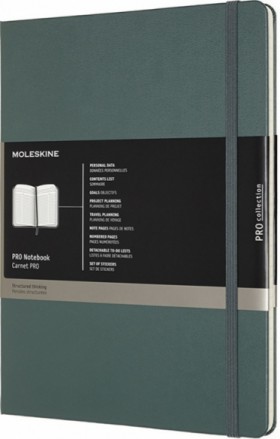 Блокнот недатований Moleskine PRO великий 19 х 25 см лісовий зелений 