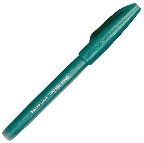 Ручка Pentel Brush Sign Pen Tip смарагдова гнучкий наконечник 