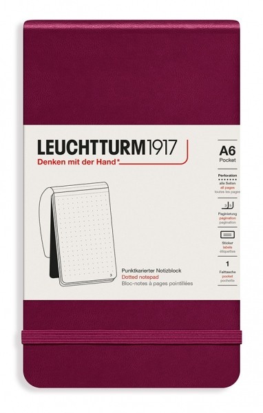 Блокнот Leuchtturm1917 Reporter Notepad кишеньковий 9 х 15 см в крапку винний 