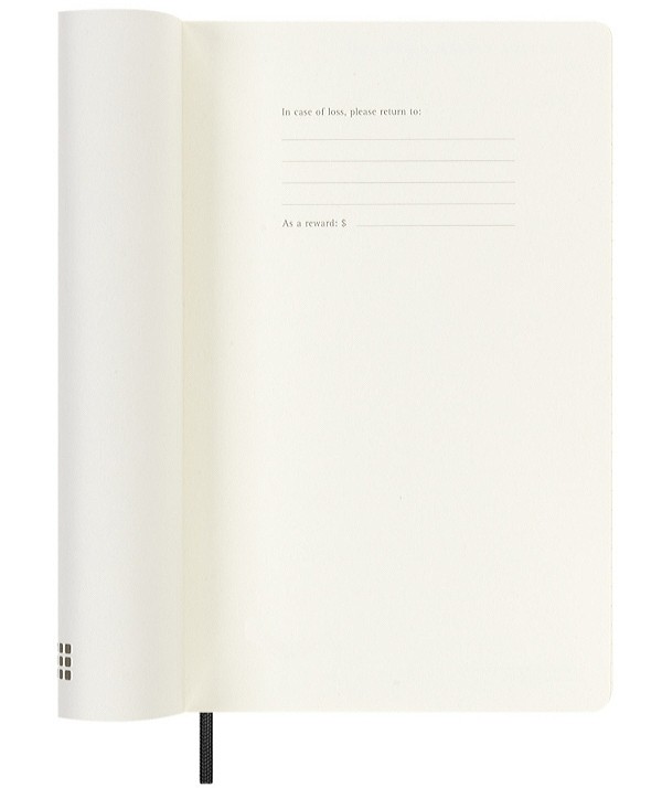 Щотижневик з місцем для записів Moleskine на 2026 рік середній 13 х 21 см чорний м'який