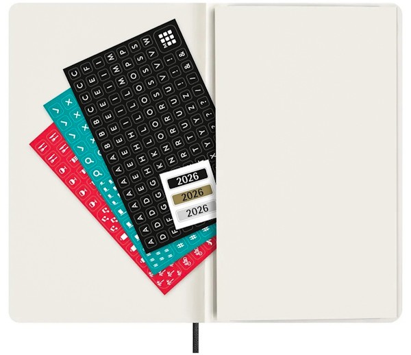 Щотижневик з місцем для записів Moleskine на 2026 рік середній 13 х 21 см чорний м'який