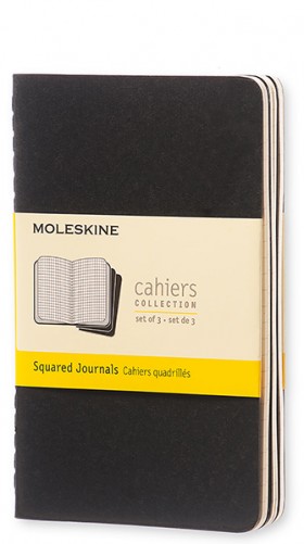 Набір зошитів Moleskine Cahier кишеньковий 9 х 14 см в клітинку чорний