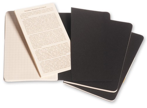 Набір зошитів Moleskine Cahier кишеньковий 9 х 14 см в клітинку чорний
