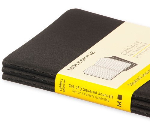 Набір зошитів Moleskine Cahier кишеньковий 9 х 14 см в клітинку чорний