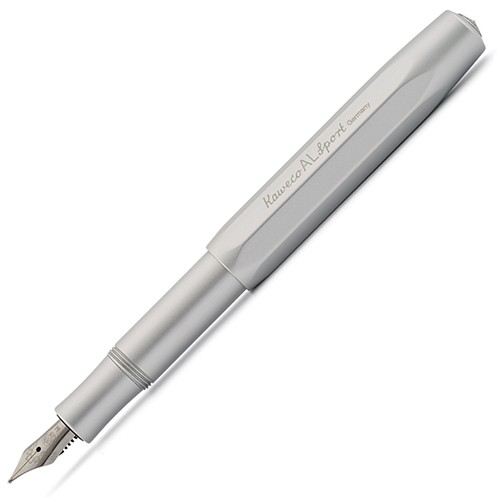 Чорнильна ручка Kaweco Al Sport Silver срібляста алюміній перо F (тонке)