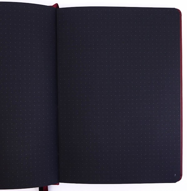 Блокнот Rhodia Goalbook А5 15,5 х 21,5 см чорний з чорними аркушами в крапку твердий