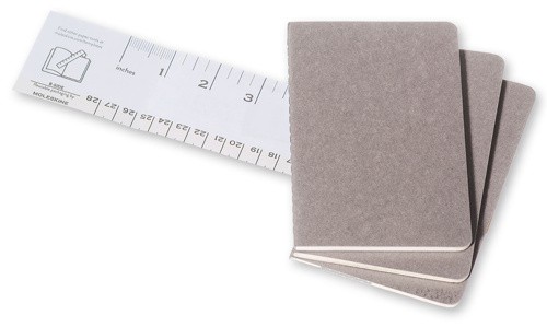 Набір зошитів Moleskine Cahier кишеньковий 9 х 14 см в клітинку теплий сірий 