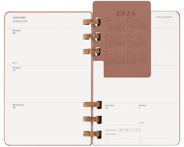 Щотижневик Moleskine 2026 Spiral середній 13 х 21 см мигдальний