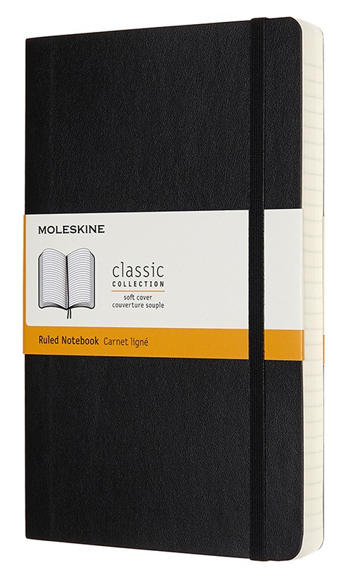 Блокнот Moleskine Classic Expanded середній 13 x 21 см в лінію чорний м'який