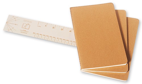 Набір зошитів Moleskine Cahier середній 13 х 21 см в клітинку бежевий 