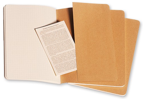 Набір зошитів Moleskine Cahier середній 13 х 21 см в клітинку бежевий 