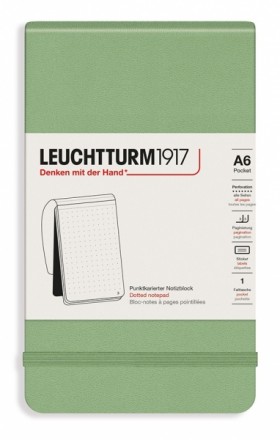 Блокнот Leuchtturm1917 Reporter Notepad кишеньковий 9 х 15 см в крапку світло-зелений 