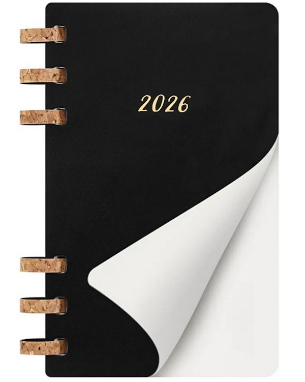 Щотижневик Moleskine 2026 Spiral середній 13 х 21 см чорний м'який