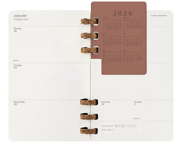 Щотижневик Moleskine 2026 Spiral середній 13 х 21 см чорний м'який