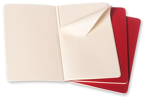 Набір зошитів Moleskine Cahier середній 13 х 21 см в клітинку бордо