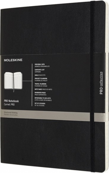 Блокнот недатований Moleskine PRO м'який великий 19 х 25 см чорний
