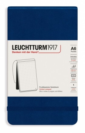 Блокнот Leuchtturm1917 Reporter Notepad кишеньковий 9 х 15 см в крапку темно-синій 