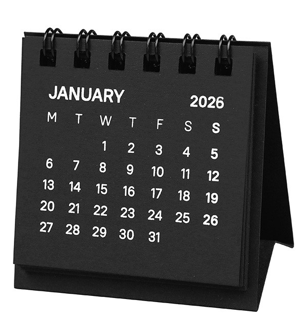 Календар Fenimore на 2026 рік чорний Mini 6 x 6 см