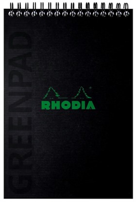 Блокнот Rhodia Greenpad A5+ чорний в лінію
