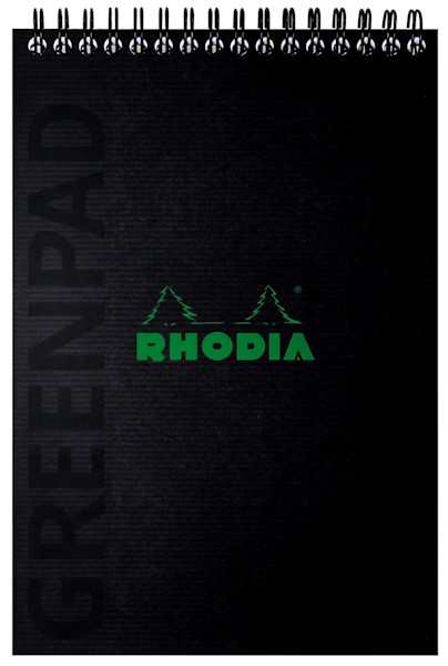 Блокнот Rhodia Greenpad A5+ чорний в лінію