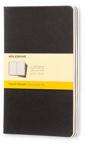 Набір зошитів Moleskine Cahier середній 13 х 21 см в клітинку чорний 