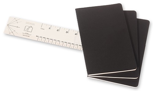 Набір зошитів Moleskine Cahier середній 13 х 21 см в клітинку чорний 