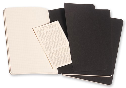 Набір зошитів Moleskine Cahier середній 13 х 21 см в клітинку чорний 