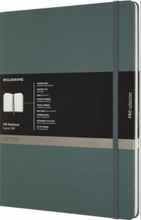 Блокнот недатований Moleskine PRO XXL 21,6 х 27,9 см лісовий зелений 