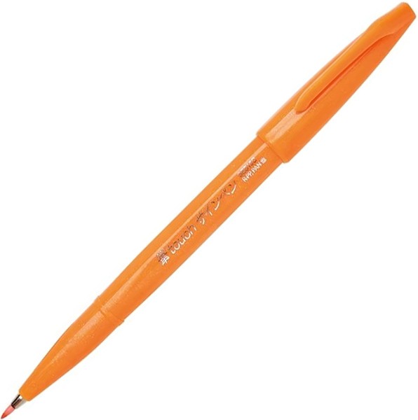 Ручка Pentel Brush Sign Pen Tip помаранчева гнучкий наконечник 
