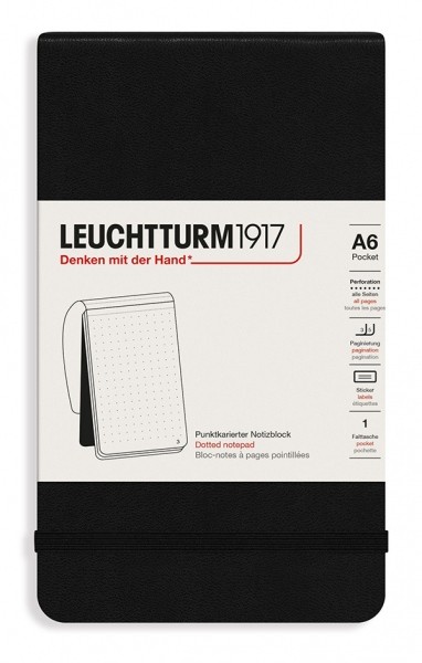 Блокнот Leuchtturm1917 Reporter Notepad кишеньковий 9 х 15 см в крапку чорний 