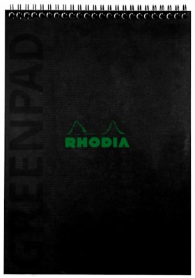 Блокнот Rhodia Greenpad A4+ чорний в клітинку