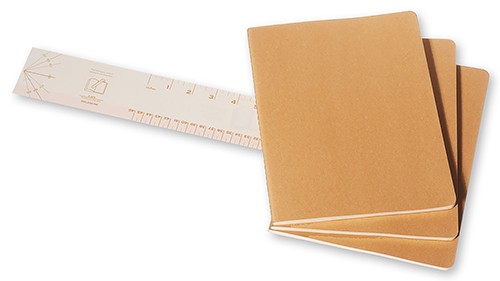 Набір зошитів Moleskine Cahier великий 19 х 25 см в клітинку бежевий 