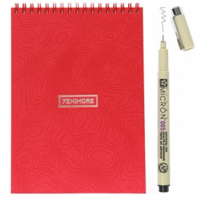 Блокнот Fenimore Isometric 14,5 х 20,5 см ізометрічне лініювання + лінер Sakura Pigma Micron