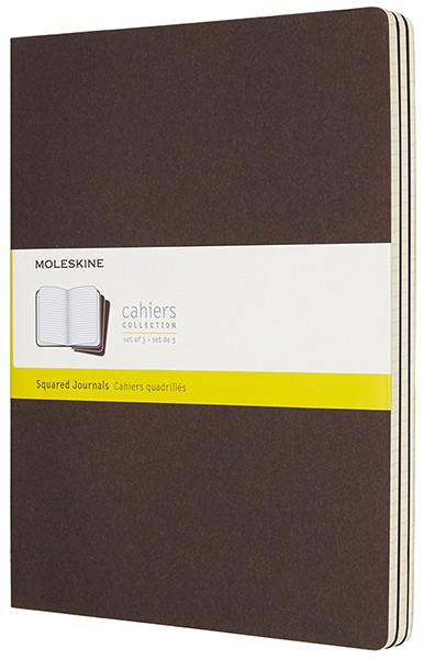 Набір зошитів Moleskine Cahier великий 19 х 25 см в клітинку коричневий 