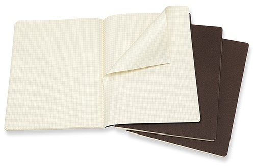 Набір зошитів Moleskine Cahier великий 19 х 25 см в клітинку коричневий 