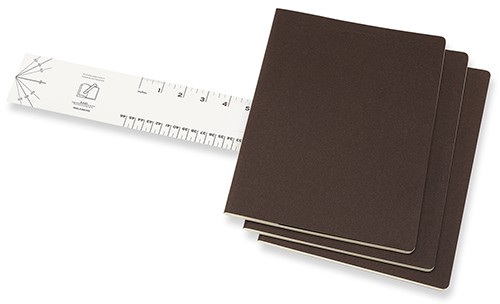 Набір зошитів Moleskine Cahier великий 19 х 25 см в клітинку коричневий 