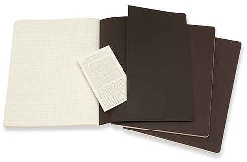 Набір зошитів Moleskine Cahier великий 19 х 25 см в клітинку коричневий 
