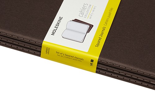 Набір зошитів Moleskine Cahier великий 19 х 25 см в клітинку коричневий 