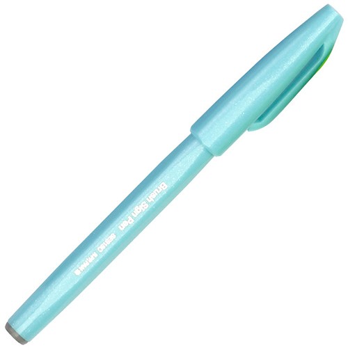 Ручка Pentel Brush Sign Pen Tip пастельно-блакитна гнучкий наконечник 
